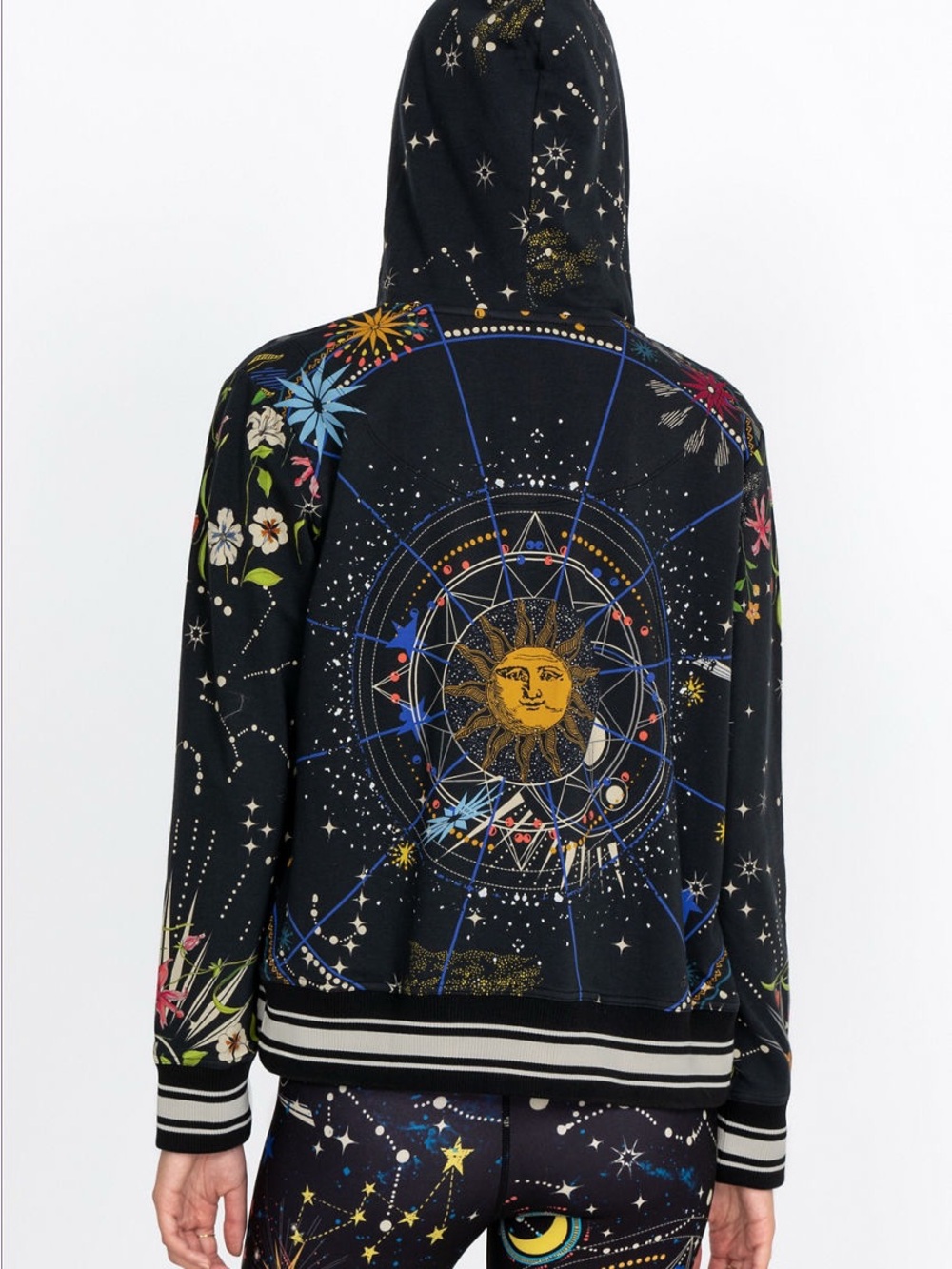 Johnny Was Celestin Celestial Print Hoodie L & Jogger Pants XL Set